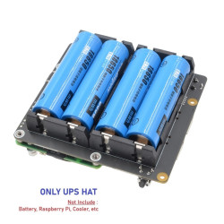 SUPTRONICS X1202 UPS Shield 5.1V 5A 4-Cells 18650 Batt Holder with METAL CASE for Raspberry Pi 5